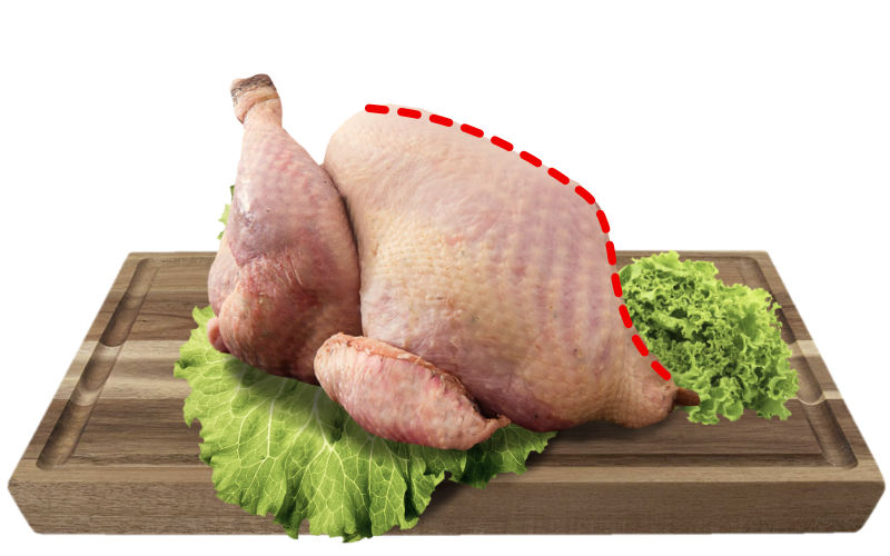 Curcan porționat -  Jumătate